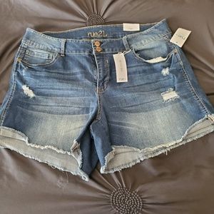 Plus size denim shorts